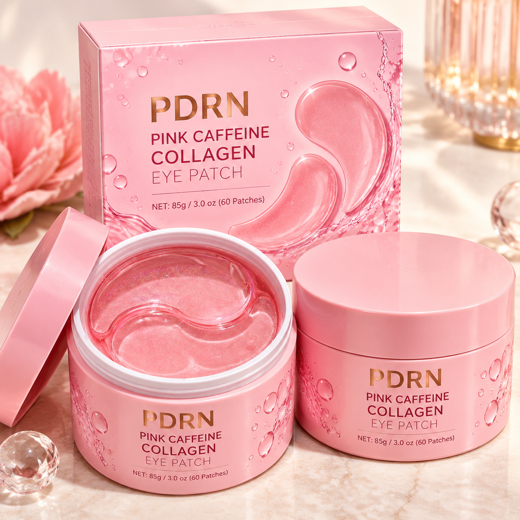 PDRN Pink Caffeine Collagen Eye Patches — 2 Tubs (120 Patches) — hero