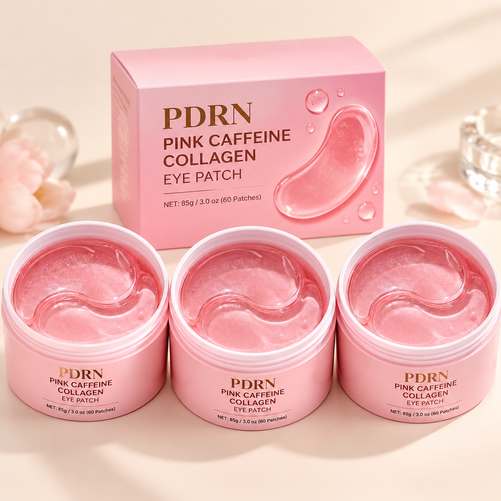 PDRN Pink Caffeine Collagen Eye Patches — 3 Tubs (180 Patches) — hero