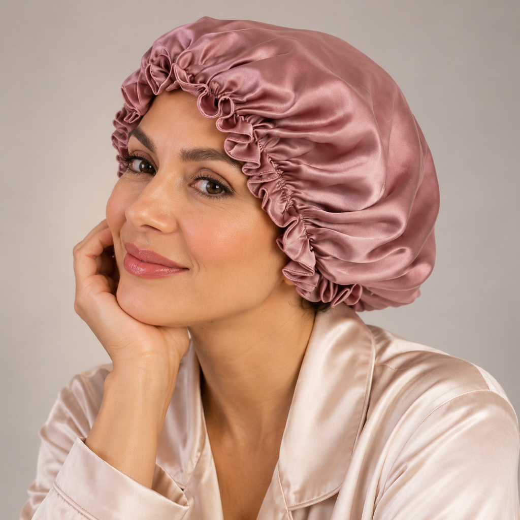 100% mulberry silk bonnet - studio hero