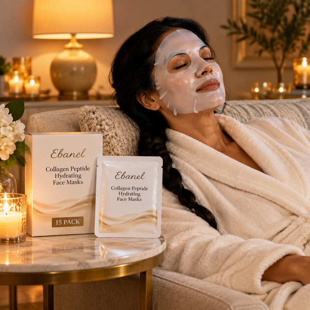 Collagen Peptide Hydrating Sheet Masks — 15-Pack Evening Ritual