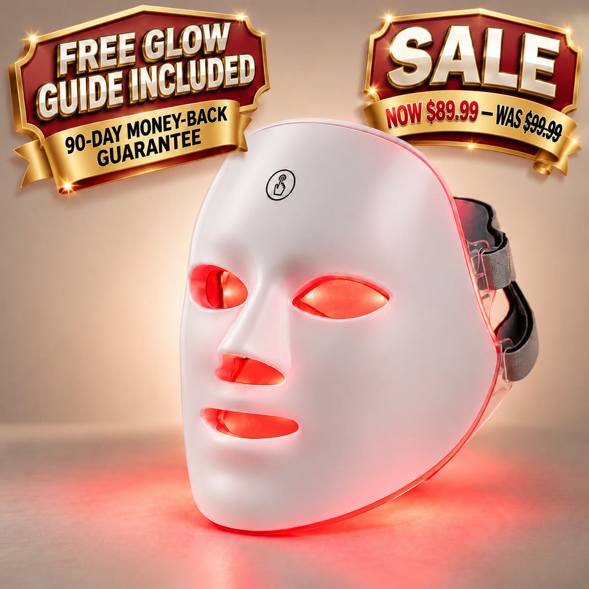 GLOW LED Light Therapy Face Mask — 7 Light Modes, Wireless & Rechargeable