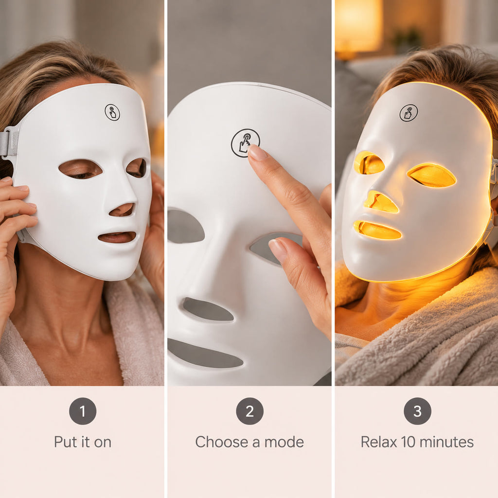 GLOW LED Light Therapy Face Mask — 7 Light Modes, Wireless & Rechargeable