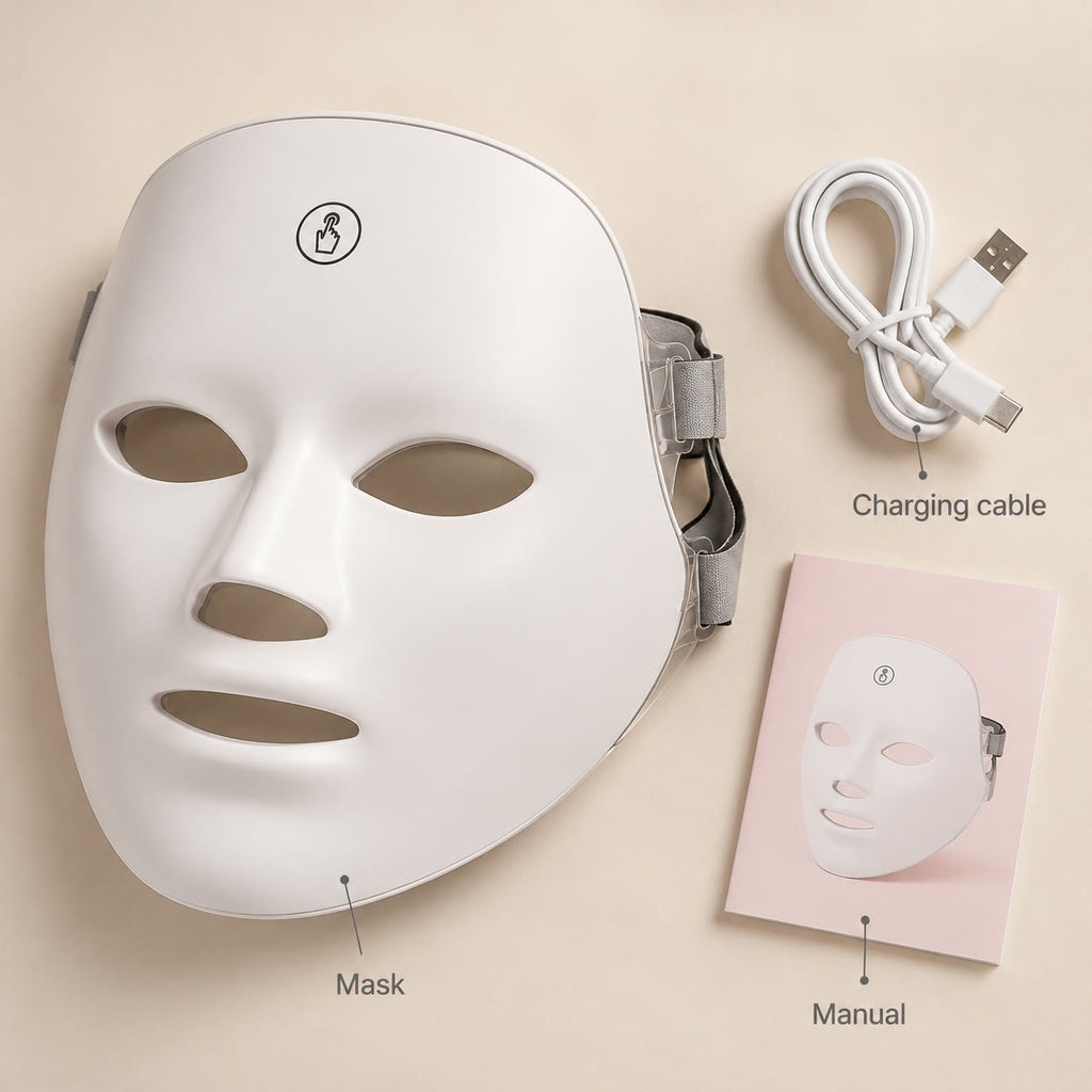GLOW LED Light Therapy Face Mask — 7 Light Modes, Wireless & Rechargeable