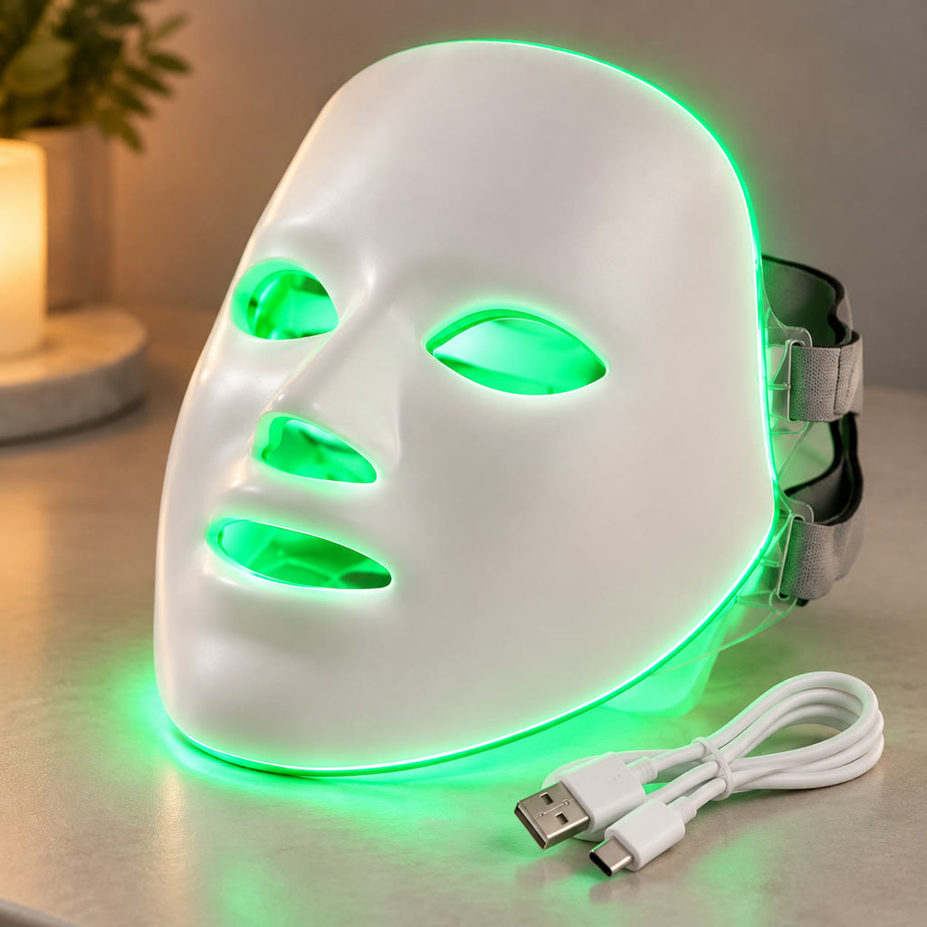 GLOW LED Light Therapy Face Mask — 7 Light Modes, Wireless & Rechargeable