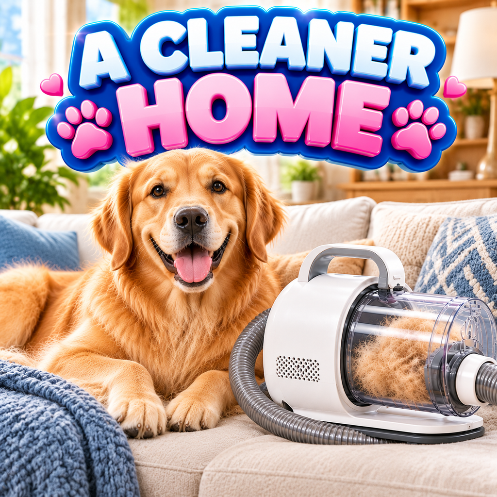 Pet Grooming Vacuum Kit — 5-in-1 Grooming Vacuum with 2.5L Washable Dust Cup, 3 Suction Modes & Cordless Clippers
